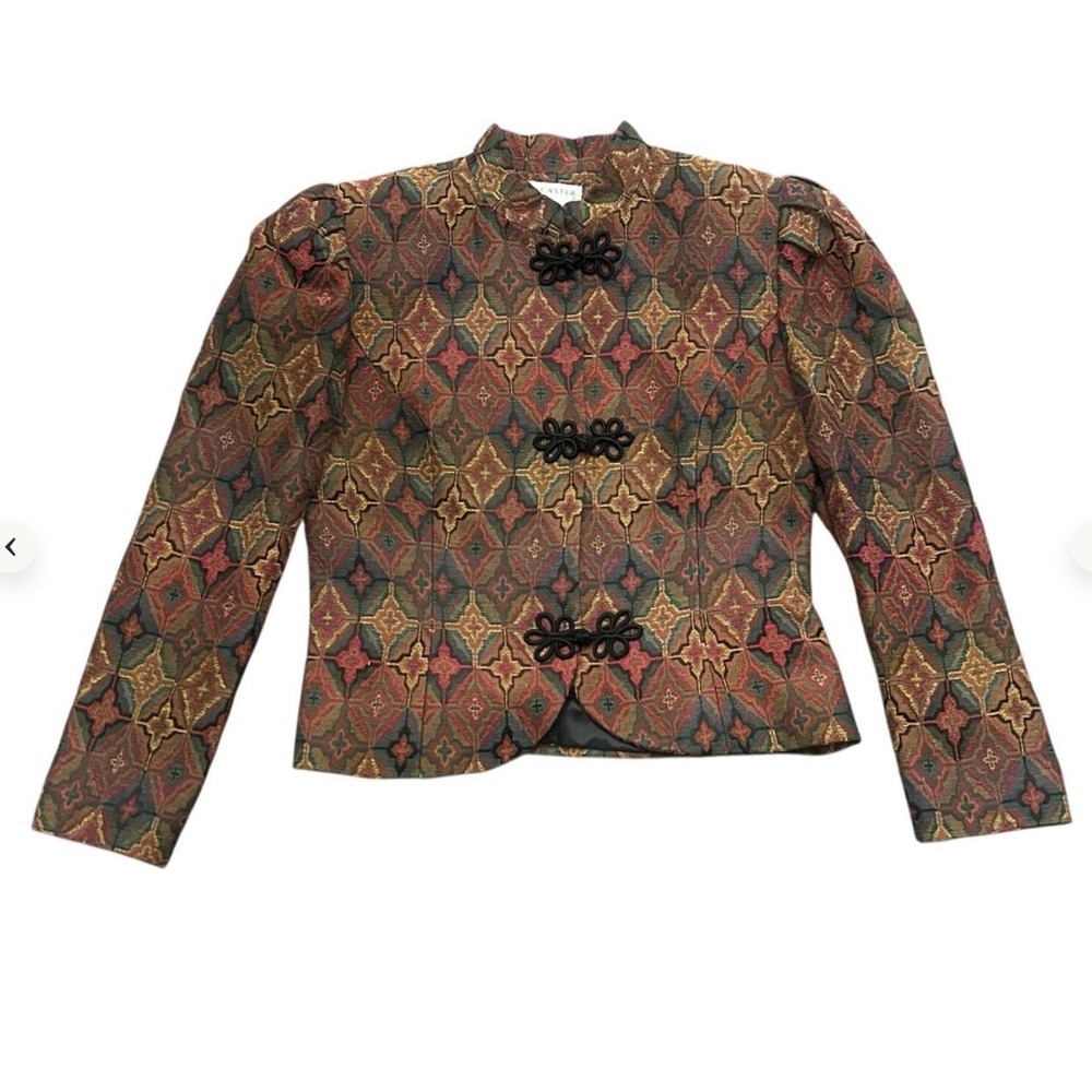 Vintage Doncaster Brocade Frog Clasp Mandarin Jacket Tapestry Western 8 Romantic
